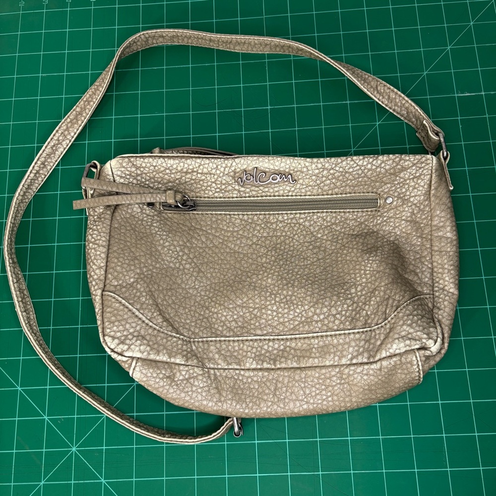 Vintage y2K Volcom Metallic Bronze Women's Crossbody Bag